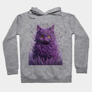 Cat made of Lavender flowers,  design for flower and cat lovers Hoodie